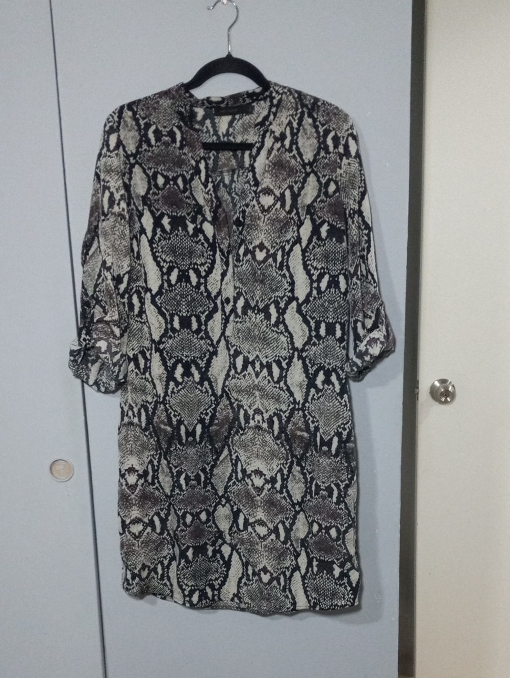 The Limited Black and Cream Snake Print Tunic Dress